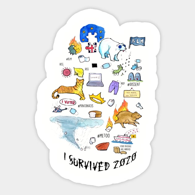 I Survived 2020 Sticker by UntidyVenus